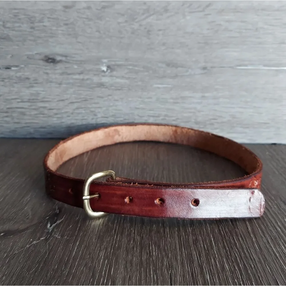 Leather Belt with Embossed Tooled Panda Bear